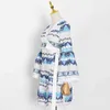 Vintage Print Hit Color Spring Dress For Women V Neck Long Sleeve High Waist Patchwork Lace Mini Dresses Female 210520