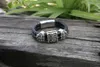 Bracciale in pelle di vacchetta da uomo Polsino in pelle intrecciata nera Chiusura magnetica in acciaio inossidabile Braccialetti in vera pelle Buon regalo