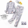 Inverno 100% algodão pijama conjuntos mulheres sleepwear primavera outono coreia doce desenho de algodão pijama mulheres pijamas mujer 210831