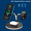 3 W 1 Magnetyczna bezprzewodowa ładowarka 15W Szybka stacja ładująca Magsafe iPhone 13 Pro Max Chargers do Samsung Apple Watch Airpods Pro