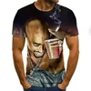 メンズTシャツ3Dデザイン漫画スタンカCURTA E GOLA REDONDA PARA HOMENS、Camiseta Masculina Com Natural Arredondada、2022