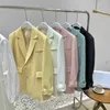 Colorfaith Wiosna Jesień Damskie Blazers Kieszenie Kurtki Modne Vintage Vintage Eleganckie Biuro Lady Topy JK21108 211019