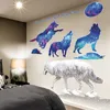 [Shijuehezi] Korkunç Kurt Kuşlar Duvar Sticker DIY Hayvanlar Duvar Dekor için Ev Oturma Odası Çocuklar Yatak Odası Kreş Dekorasyon