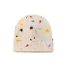 Caps hattar # 40 småbarn baby barn pojke flicka mössa pigment dot färgad fast färg varm ullen stickad czapka zimowa