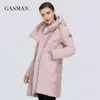GASMAN veste d'hiver épaisse de marque de mode manteau de parka en duvet pour femmes femmes manteaux chauds mi-longs à capuche de qualité féminine 007 211216