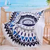 150cm Tassel Giant Beach Blanket Picnic Camping Mat Round Sandbeach Towel Printed TableclothPad Calico Women Shawl Mattress Y0706