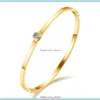 Armband smycken trendig mode lyxig designer rosguld titan stål enkel diamant zirkon armband armband för kvinna flickor 17 cm droppe d