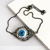 Armband för kvinnor Rainbow Turkiska Svart Koppar Inlägg Zircon Blå Kristall Armband Tjejer Evil Ögon Smycken