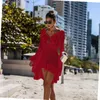 Casual Kleider 2021 Kurze Gestrickte Häkeln Sexy Hohl Taille Gürtel Urlaub Am Meer Strand V-ausschnitt Kleid Bikini Cover Up