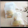 Strainers Teaware Kitchen, Dining Bar Home & Garden Drop Delivery 2021 Empty Teabags Bags String Heal Seal Filter Paper Teabag 5Dot5 X 7Cm Fo