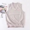 [Bing nai] 8 färger våren höst knited västar söta broderi pullovers v neck sweaters jk school uniform student kläder kläder uppsättningar