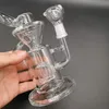 Double Layer Filter Hookah Bong Glass Dab Rig Water Bongs Smoke Pipes 8-10 Inch Height 14.4mm Female Joint with Quartz Banger