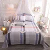 Färgglada Twin Flat Sheets King Size Pretty Geometric Plaid Bed Queen Lines Multicolor Grids Sheet # / L 211110