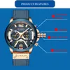 CURREN Casual Sport Watches for Men Blue Top Brand Luxury Military Leather Wrist Watch Man Clock Fashion Chronograph Wristwatch9163353