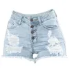 Sexig rak rör nostalgisk ihålig jeans hål shorts kvinnors höga midja casual kort feminino pantalones kvinnor spodenki damskie 210714