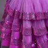 Pegeant Cequined Backless Sukienki dla dziewcząt przyjęcie weselne sukienki księżniczki Pierwsza Komunia Warstwowe sukienki Tutu3054239