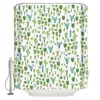 Duschgardiner nordisk kaktus gardin dekorativt vattentätt polyester tyg badrum med krokar hembaddekor