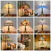 Lampade da tavolo 8 12'16 20 '' Stile pastorale europeo Paralume in vetro colorato Colore Retro Comodino Notte Decorazione Tiffany