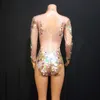 Big Sequin Bodysuite Женщины Женщины Сексуальные леггинс Кристал Клуб Костюм Сцена сцены