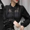 Autumn Long Sleeve Lace Blouse Women See Through Sexy Fashion Blouses Cotton Single Breasted Top Female 10457 210508