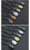 12 colors Reiki Healing Jewelry Water drop Natural Stone Necklace Quartz Lapis Opal Pink Crystal Pyramid Pendant Amethyst Necklaces Women