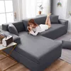 Solid Color Corner Sofa Covers voor Woonkamer Elastische Spandex Slipcovers Couch Cover Stretch Handdoek L Vormbehoefte Koop 2piece 211116