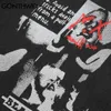 Tees Shirts Hip Hop Graffiti Print Punk Rock Gothic Tshirts Streetwear Mens Harajuku Mode Toevallige Katoenen Losse Tops 210602