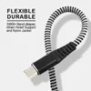 Fast Charging Micro USB Cables 2.4A 1M 3FT Type C Caterpillar circle shape Braided Woven Cord Sync Data Wire Phone Charger Cable for Samsung HTC Smartphone