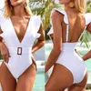 2021 Neon profundo V Neck Mulheres Swimwear Ruffled Bikini Cintura Alto Swimsuit Feminino Fivil Bildeiro Biquini Bather Bathing Terno SwimX0523