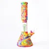 10.5 polegadas Silicone Tubo de Água Hookahs Beaker Bong com tigela de vidro dab oil rig 6 Braços Percoladores acessório para fumar