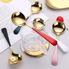 304 Stainless Steel Creative High Quality Fashion Round Spoon Soup Spoon Dessert Spoons Kitchen Dining Bar Flatware XG0296