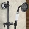 Black Antique Brass Wall Mount Shower Faucet Set Bath And With Slide Bar Cold Water TapH9589 Bathroom Sets