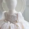 Dentelle fleur fille robe de soirée Style Champagne moelleux robe de bal Performance soirée enfants vêtements 1-10Y E36165 210610