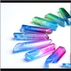 Arts et artisanat HJT 50PCS Points de quartz naturels colorés de gros coloré Reiki Guérison Crystal Wands Cure Chakra Stone Vendre I2TEF EGPXK