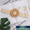 Wooden Buckle Dress Belt For Women Casual Female Braided Wide Strap Female Designer Woven Girls Elastic PP Straw Belts BZ339 Factory price expert design Quality