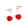 Stylish Clip Earrings pendants Sweet Cherry Fruit Ornaments Long Dangle Drop Jewelry Women Gift Ladies Ear Clip Pendant