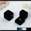 Drop Delivery 2021 Fashion Veet Boxes Custodie per solo anelli Orecchini a bottone 12 colori Confezione regalo per gioielli Dimensioni display 5Cm4Dot5Cm4Cm X7D9L