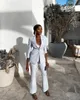 Sexy Mother of the Bride Suits Slim Fit V Neck Hollow Back Office Lady Wide Pants Suit Prom Party Wedding (Jacket+Pants)