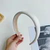 Pure Color Faux Leather Sponge Wide Side HeadBand Fashion Hair Accessories Women's Boutique Washing Face Hairband Cute Hair Hoop