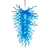 Art Deco Kreative Lampen Murano Blaues Kristallglas Moderne Kronleuchter Hängelampe für Heimdekoration
