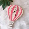 Nordic Style Hot Air Balloon Shape Wall Hanging Clock Wooden Mute Wall Clock No Battery Powered Kids Bedroom Home Decoration H1230