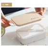 Japoński mikrofalówka Lunch Box Drewniany Sałatka Bento Food Container Portable Do School Picnic Office Camping 210423