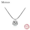 Modian 100 925 argent Sterling à la mode Simple clair CZ collier ras du cou pendentif mode lien chaîne pour les femmes fête Fine bijoux 2103244430