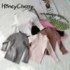 Swetry dziecięce Nosić Miękkie Wygodne Królik Ucha Grzyba Rękaw Pocket Girl Sweter Jersey Kids Girls 210515