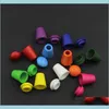 Inne spinki do mankietów TACKS Tacks Jewelry200pcs końcówki sznurka Kolk Bell z pokrywką Colorf Colorf z plastikowym klips