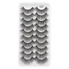 10Pairs 3D Vegan Mink Eyelashes Natural Thick False Eyelash Wispy Fake Lashes Faux Cils Makeup Lash Extension maquiagem