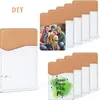 PU Leather Phone Back Sticker Favor Sublimation Blank Card Holder White Rectangle Wallet Credit Cards ID Case Pouch GWE11380