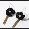 Charme Boucles D'oreilles Bijoux Drop Delivery 2021 Mode Résine Exagérée Grande Fleur Acrylique Diamant Long Gland Boucle D'oreille Tempérament Élégant G4Qxi