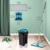 6 Doek Vermijd Hand Wassen Squeeze Mops Automatische Emmer Schoonmaken Thuis Keuken Houten Vloer Huis 360 Gemakkelijk Roterende Gereedschap 211215