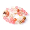 WOJIAER Natural Stone Round Volcano Cherry 6 8 10mm Loose Beads 15 1/2 Inches for Women DIY Bracelets Jewelry Making BY900